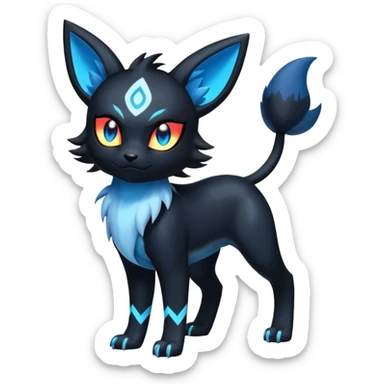 Shiny Litten-Umbreon-Absol-Hybrid (full body) sticker
