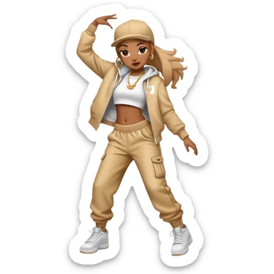 Girl dancing hip hop sticker