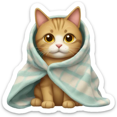 cat wearing blanket sticker