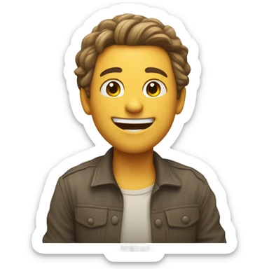 a person slapping their knee and laughing  sticker