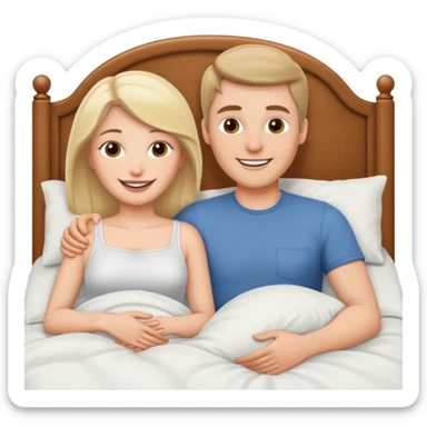 White man and white woman in bed together  sticker