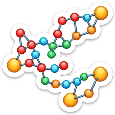 enzyme emoji style with a DNA strand or protein structure element sticker