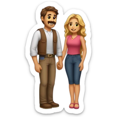 Hombre y mujer enamorados sticker