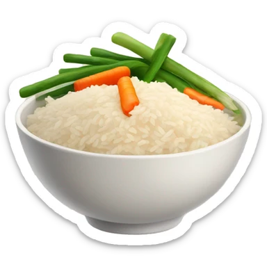 bowl of rice with vegetables sticker