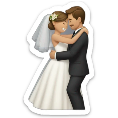 Just married hug sticker