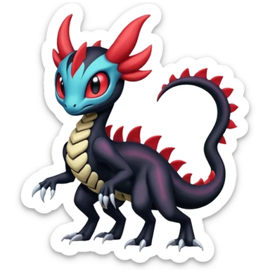 Colorful Exotic Meloetta-Salandit-Darkrai-Venom-Stitch-Fakémon-creature-hybrid sticker