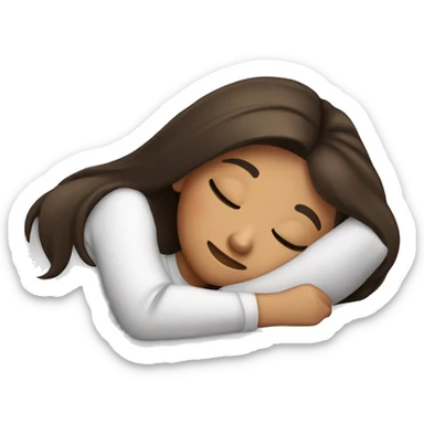 Brunette girl nap time sticker
