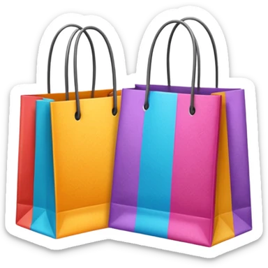 2 beautiful shopping bag with details sticker