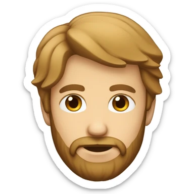 Homme avec un Visage carré cheveux court et brun une barbichette  sticker