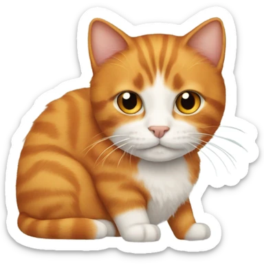 Orange Cat with very curly hair only one car sticker