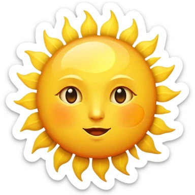 big sun with small tiny yellow moon beside it sticker