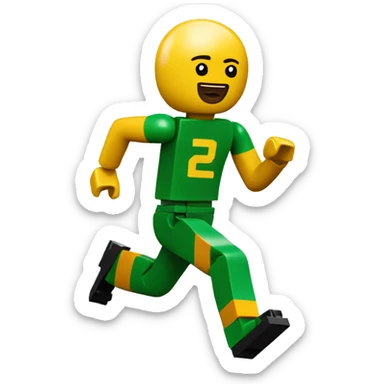 A lego man running with ball sticker