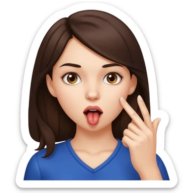 Brunette girl biting her pointer finger seductively sticker