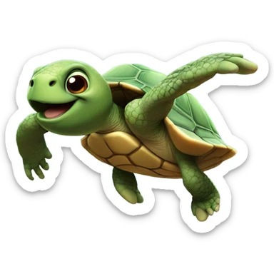 Turtle doing a backflip sticker