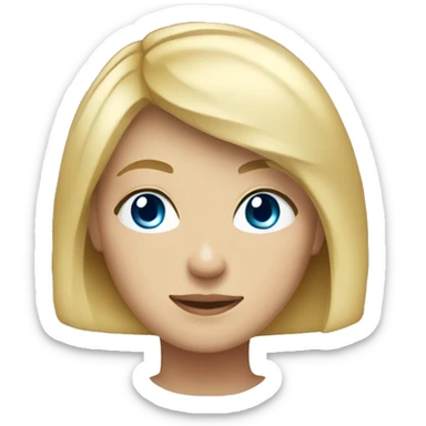 blonde girl with short hair middle round face and blue eyes  sticker
