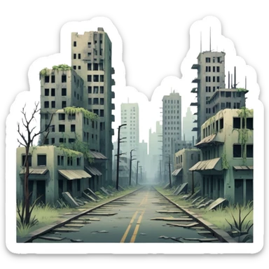 Gloomy Apocalyptic Aesthetic Scenery Deco sticker
