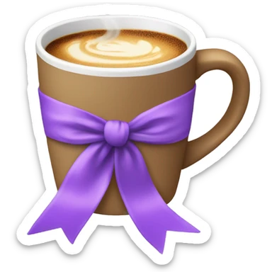 Christmas coffe cup with a lilac ribbon sticker