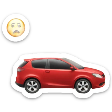 car and rocks on the road hazard sticker