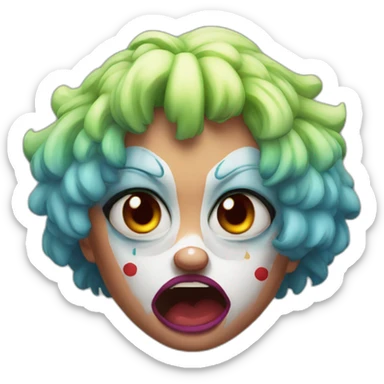 angry clown girl in a fury sticker