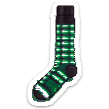 black football sock, simple pixel art, no text sticker