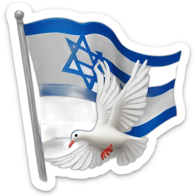 Israel flag and dove of peace sticker