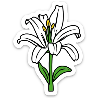 white lily sticker