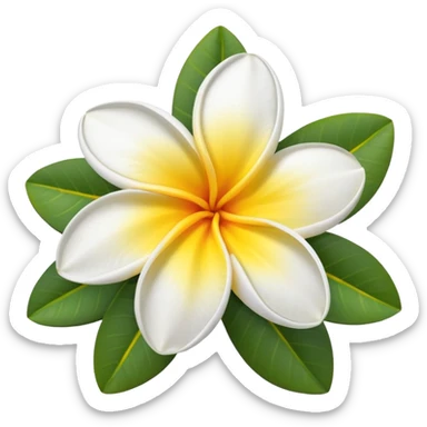 plumeria flower, simple, vibrant sticker