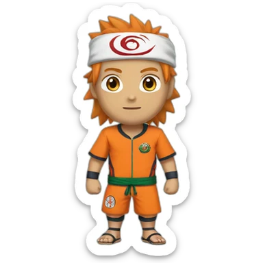 Naruto avec le maillot du maroc sticker