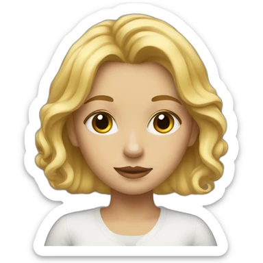 Blonde Girl painting sticker