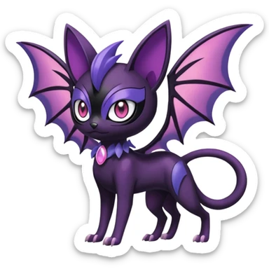 Meloetta-Purrloin-Nargacuga-Noibat-Pokémon-Fakémon-fusion-hybrid-creature sticker