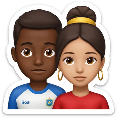 El Salvador boy and venezolan girl sticker