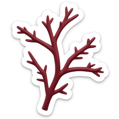 5 branch star dark red, curved branch sticker