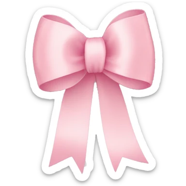 light pink ribbon bow sticker