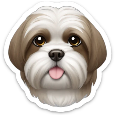 Liver shih tzu with small white spot on the chest sticker