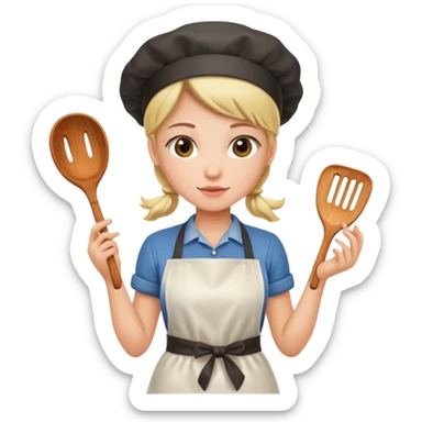 girl cooking sticker