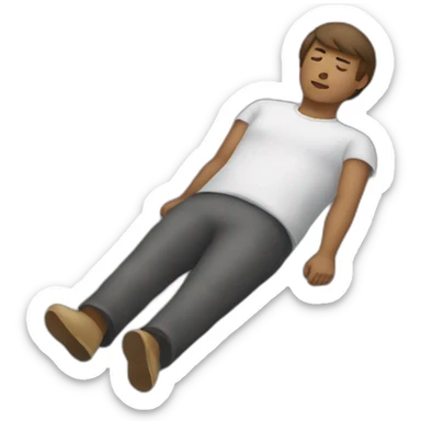 Someone lying on the ground and waiting sticker