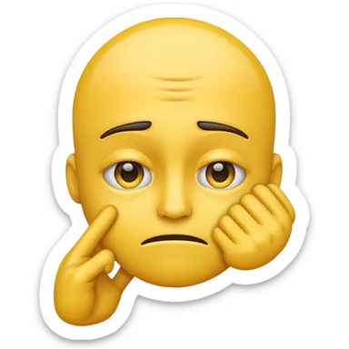 A straight face emoji with a slight look of disgust, a horizontal hand where the neck would be. All yellow. It should be a normal emoji with no body parts except the floating hand sticker