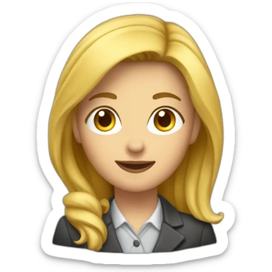 femme reporter, jeune, heureuse, saute en l'air sticker