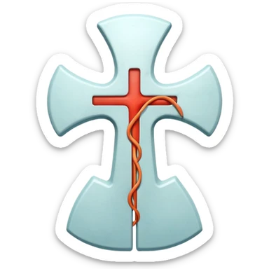 medical cross with a hernia bulge illustration sticker