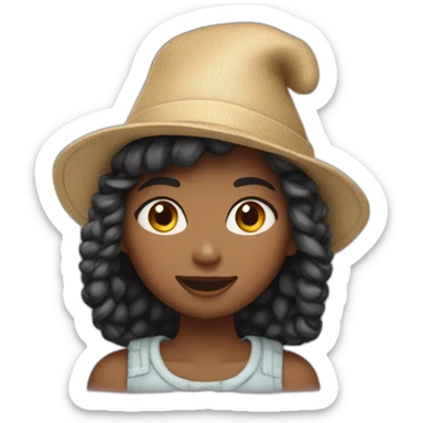 Girl￼with cat hat sticker