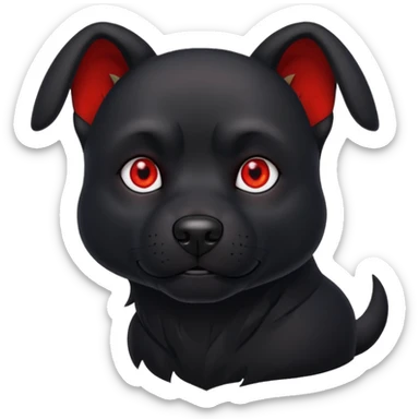 red eyed black dog  sticker