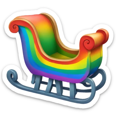 Rainbow sleigh sticker