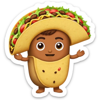 A taco hugging dynamite  sticker