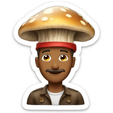 a man with shroom hat sticker