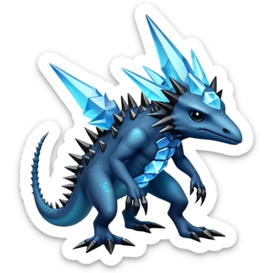 Shiny Dark Edgy Inteleon-Amaura-Fakémon-hybrid-creature (full body)  sticker