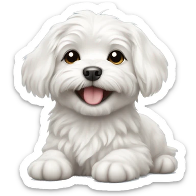 a happy Maltese puppy sticker