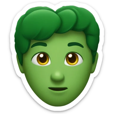 A dark green heart  sticker