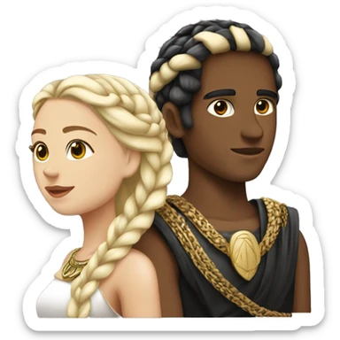 Young Swedish Julius cesar white and blond with black cleopatre with braids in love sticker