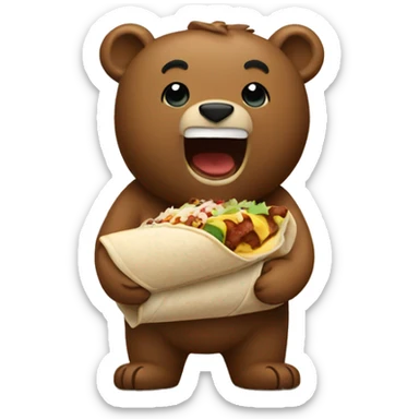  Bear eating a chipotle burrito  sticker