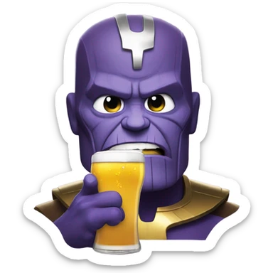Thanos drinking beer sticker